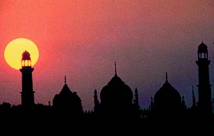 Temples in the Indian sunset