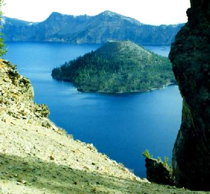 Wizard Island from Rim, Crater Lake Oregon