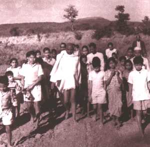 Nityananda walking with children